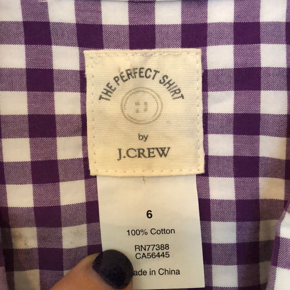 Purple checked button down - Picture 3 of 6